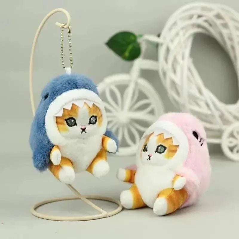Мягкая игрушка Кот Акула брелок 13 см