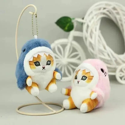 Мягкая игрушка Кот Акула брелок 13 см