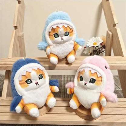 Мягкая игрушка Кот Акула брелок 13 см