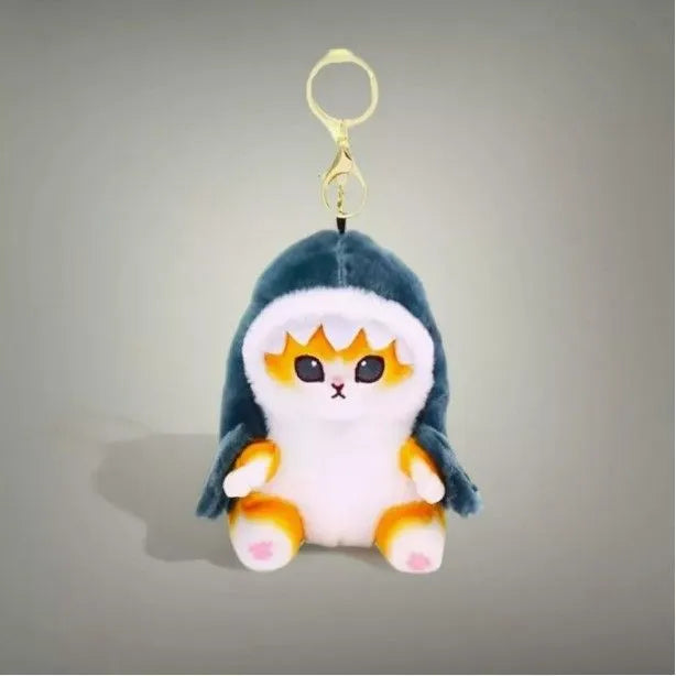 Мягкая игрушка Кот Акула брелок 13 см